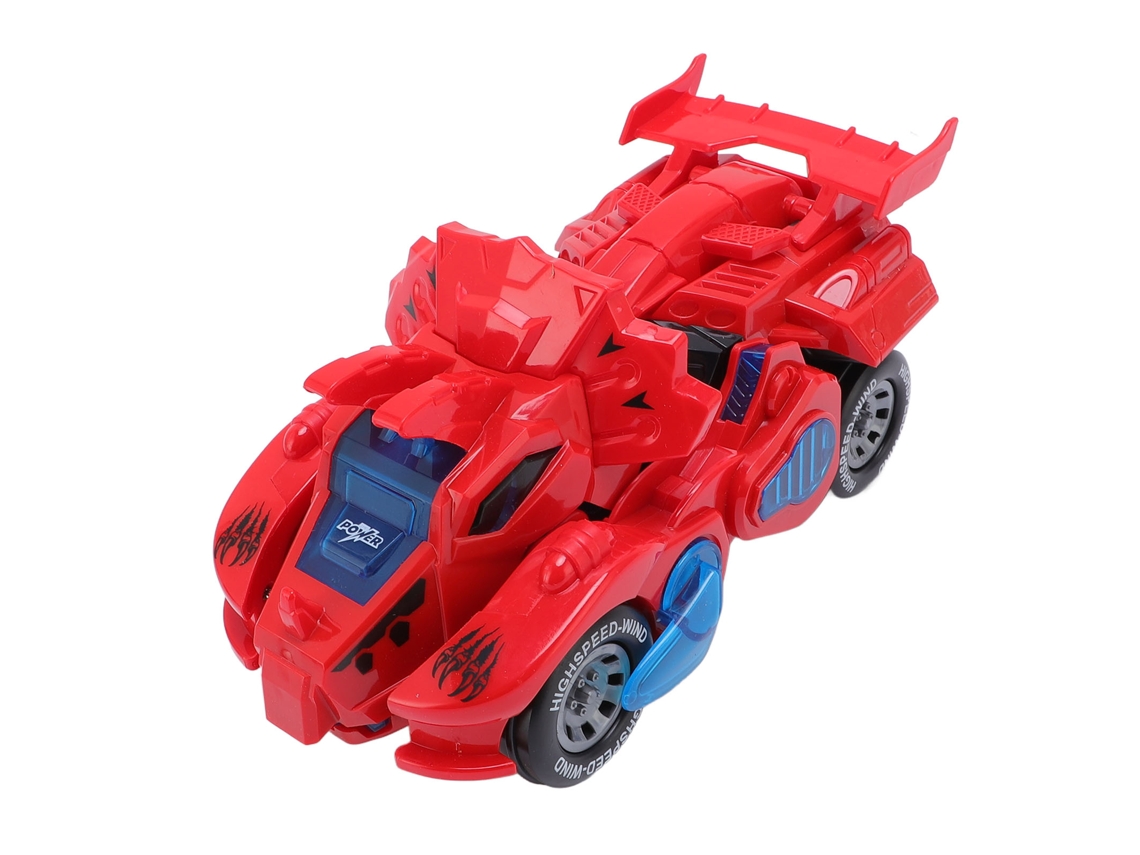 Ats brinquedo Elétrico de Transformação Dinossauro Carro com Luz e Música para Bebês e Crianças Pequenas Vermelho