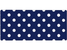 Mousepad Grande Azul marinho com Estampa de Bolinhas, Base Borracha Antiderrapante, 40 X 90 Cm Seguro Durável