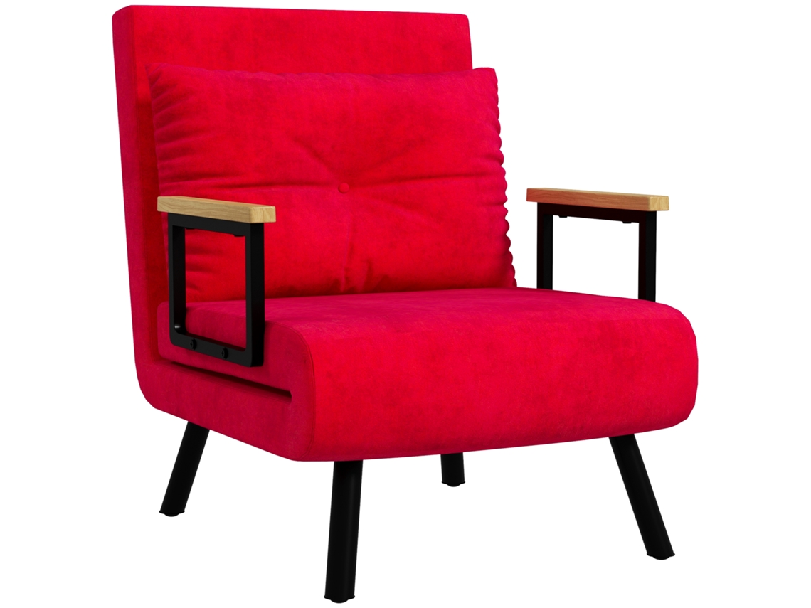 Sofá-cama Individual 4 Em 1, Cadeira Dobrável Com Encosto Ajustável Em 5 Posições, Com Almofada, Assento Acolchoado, Veludo Para Casa E Escritório