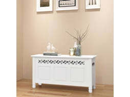 Vidaxl Banco De Arrumação, Estilo Barroco, Mdf Branco