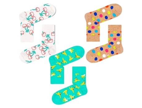 Meias 3-Pack Bolinha Grande Cereja 1/2 e Banana Break HAPPY SOCKS Tamanho 41-46