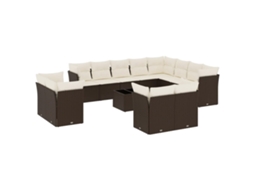 Garden Sofa Set, Garden Sofa Sets Vidaxl Marrom Rattan / Vime (n/a)