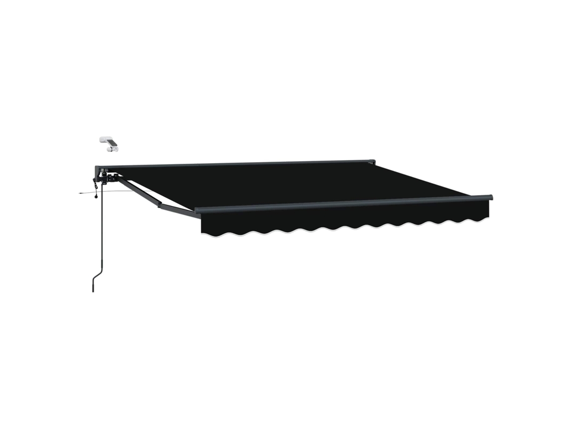 Vidaxl Toldo Retrátil Elétrico Preto 3,5 X 2,5 M