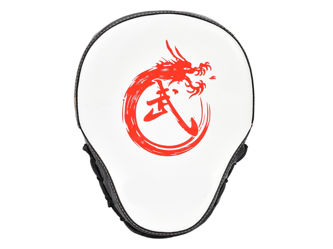 Luvas de foco curvas de tamanho grande para treinamento de boxe, brancas e pretas.