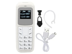 Mini Celular Celular Pequeno Fone De Ouvido Bluetooth Discador Com Gancho De Orelha Suporte Sim 0,66 Polegadas Branco