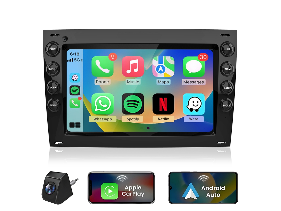 Rádio Automotivo Para Renault Megane Ii 2002-2009 +camera | Android 15 | 4-core | 2gb+64gb | Carplay Sem Fio | Swc
