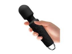 Massageador Elétrico Portátil Com Varinha Massageador Pessoal Com 20 Modos De Vibração Mágica Sem Fio Preto Yunzii