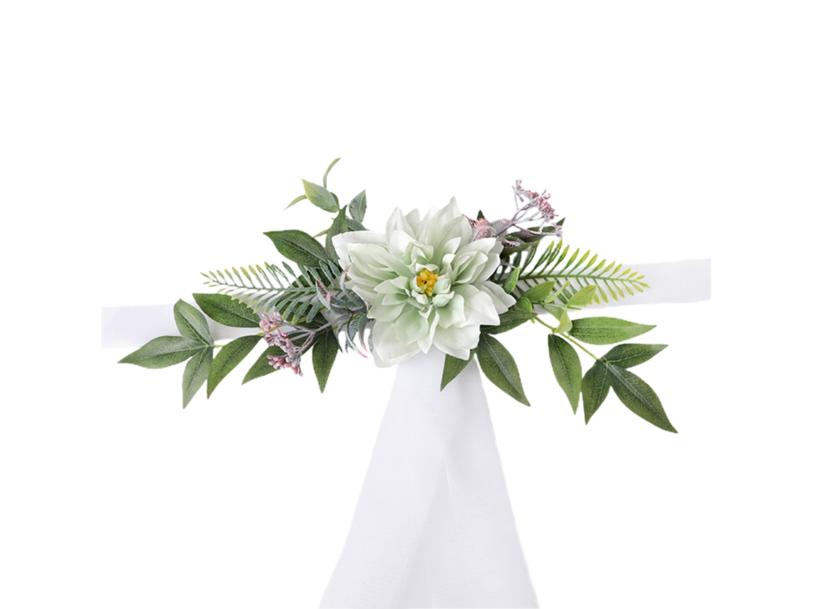 Suporte De Cadeira Com Flores Artificiais Laxiscreed Para Casamentos E Eventos Green