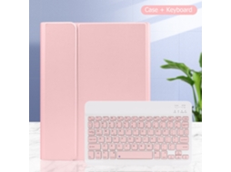 Capa Com Teclado Bluetooth Compatível Com Ipad 10.2"/pro 10.5/air 3, Cor Rosa