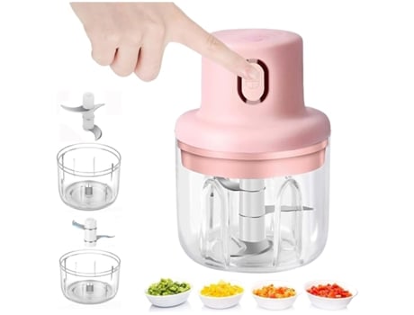 Mini Espremedor De Alho Elétrico Picador De Alimentos 100ml / 250ml Processador Liquidificador Sem Fio Veanxin Vaenxin