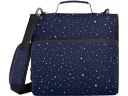 Bolsa organizadora para macarrão com estampa de noite e estrelas, com zíper e alça de ombro, diversas opções de 3,8 cm.