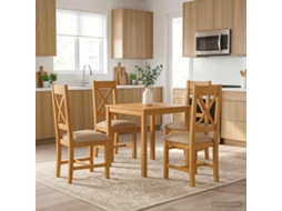 Vidaxl Conjunto De Sala De Jantar 5 Unid. Bege