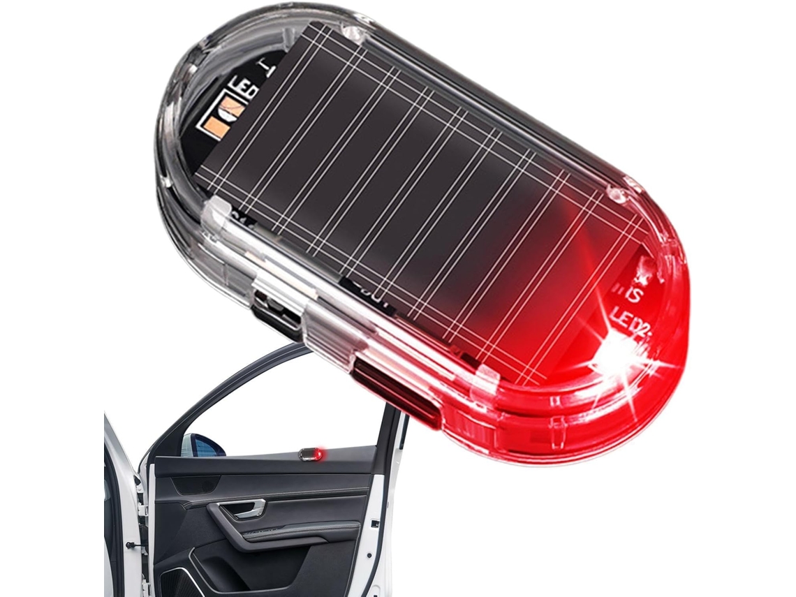 Luz De Alarme Para Carro – Carregamento Solar Com Porta Usb