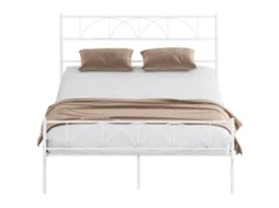 Estrutura De Cama De 160x200 Cm Com Cabeceira, Suporte Em Aço E Espaço De Arrumação Por Baixo Da Cama.