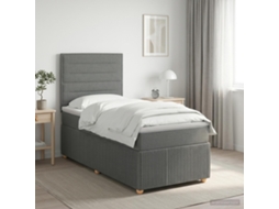 Vidaxl Cama Box Spring Com Colchão Cinzento-escuro 80 X 200 Cm Tecido