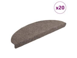 Vidaxl Tapetes De Escada Autoadesivos 20 Peças 65x21x4 Cm Bege Semicircular Grande