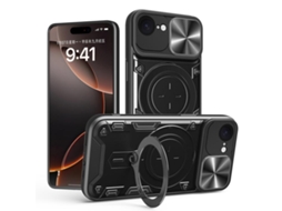 Capa Para Iphone 17e - Textura De Cd - Suporte Magnético Deslizante - Proteção Para Câmera