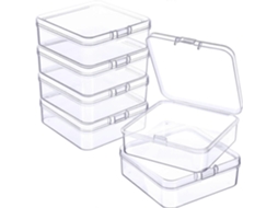 Conjunto de 6 Mini Caixas Organizadoras Transparentes de Plástico para Guardar Pequenos Objetos, Miçangas, Cartões de Visita BRILVIBERA