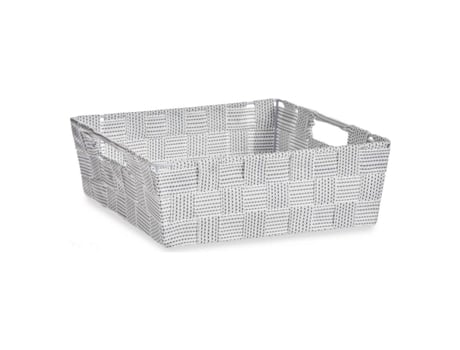 Cabaz Entrançada Tecido Branco (23 X 8 X 27 Cm)