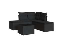 Garden Sofa Set, Garden Sofa Sets Vidaxl Preto Rattan / Vime (n/a)