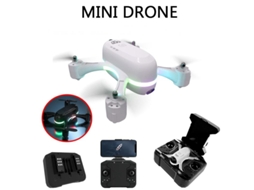 H28 Mini Drone Bestvite De Luz Led Colorido Com Câmera Dupla 720p (3 Bateria Duração Da Bateria 8 Min Branco)