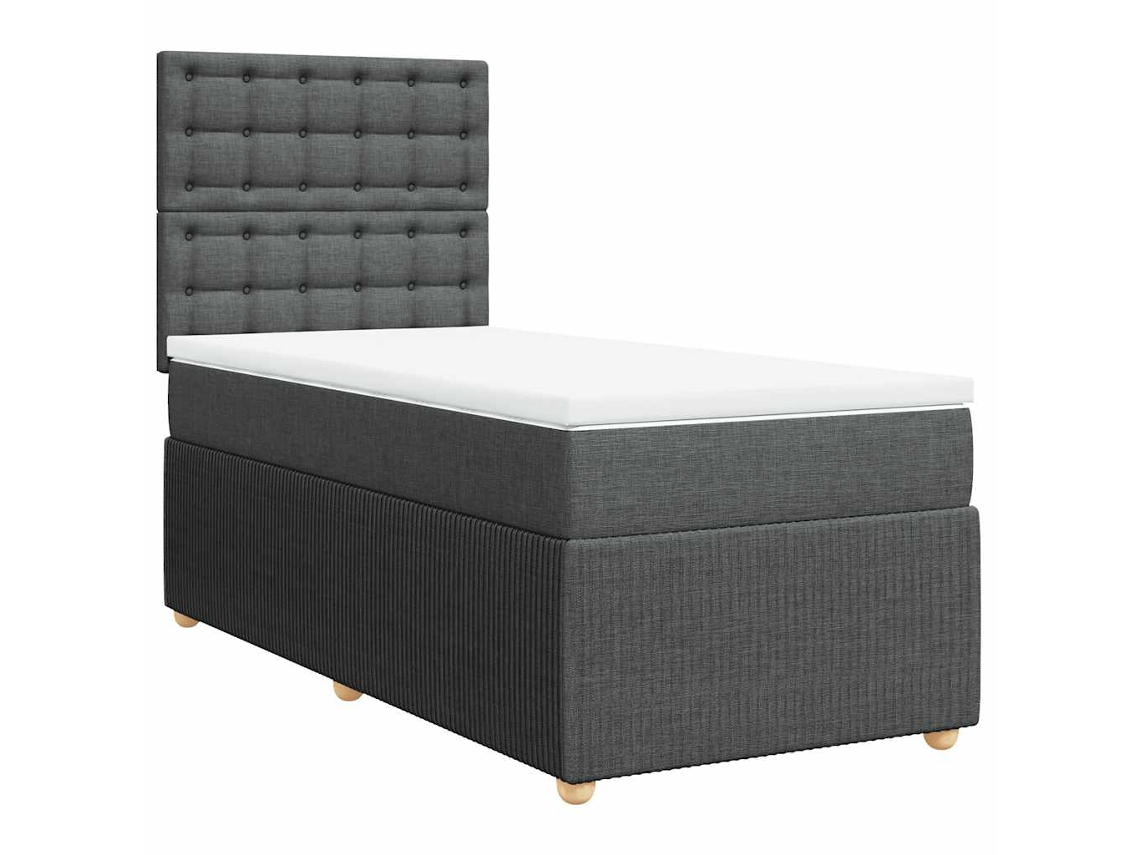 Cama com Molas e Colchão 90x200cm Tecido Cinzento Escuro MAISON EXCLUSIVE