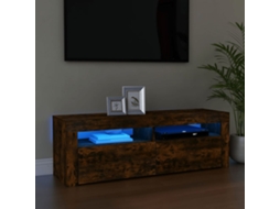Mã³vel De Tv Com Luzes Led 120x35x40 Cm Carvalho Fumado DKD HOME DECOR
