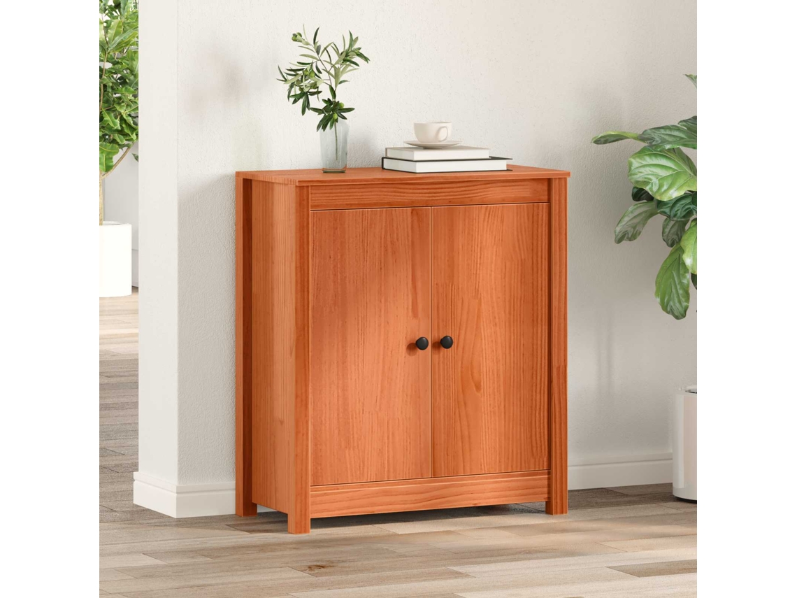 Vidaxl Buffet Marrom Cera 70 X 35 X 80 Cm Madeira De Pinheiro Sólida