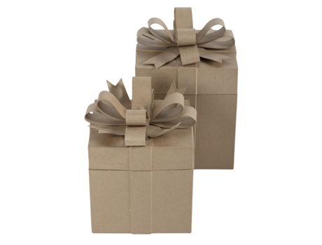 Caixas de Presente de Papel Machê DÉCOPATCH Quadradas Conjunto de 2