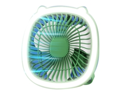 Ventilador de Mesa Usb Recarregável Luz Verde