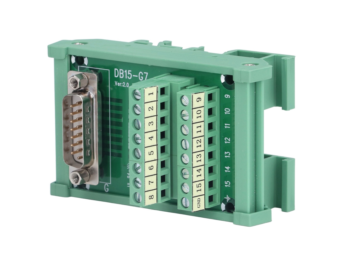 Laxiscreed Terminal Block Macho Com Interface Para Conector Breakout Board, Suporta Dc 60v, Compatível Com Db15 G7