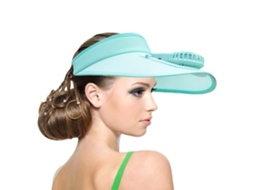 Rebe-boné Com Visor Solar E Ventilador Recarregável, Proteção Solar, Topo Vazio, Velocidade Ajustável Para Crianças E Adultos, Azul Céu
