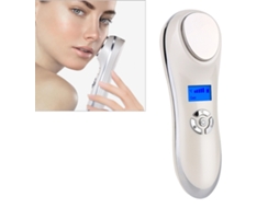 Massageador Facial Vibratório Com Crioterapia Ultrassônica (branco) Para Massagem Quente E Fria E Lifting.