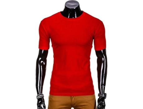 T-shirt EDOTI Algodão Homem (L - Vermelho)