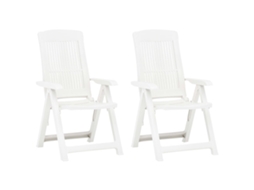 Cadeiras De Jardim Reclinãveis 2 Pcs Plãstico Branco DKD HOME DECOR