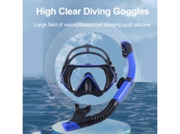 Máscara de Mergulho Snorkel Panorâmica com Vidro Temperado S/MARCA