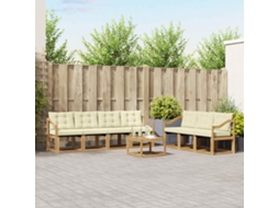 Vidaxl Conjunto De Sofás Para Exterior 8 Pcs Branco E Creme