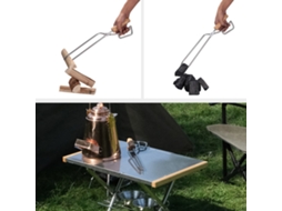 Pinça para BBQ, de Aço Inoxidável, para Camping, Randonée, Piquenique, Pega de Madeira S/MARCA