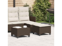 Vidaxl Bancos Jardim Com Almofadas 2 Unid 55x55x36 Cm Vime Pe Castanho