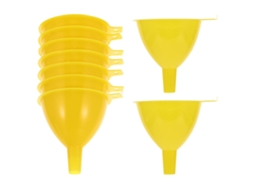 Funil De Laboratório Plástico Amarelo 60mm, Pacote Com 15 Unidades