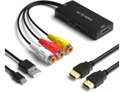 Adaptador AV para HDMI 1080p PAL/NTSC, Compatível com Wii, PS2, PS3, Xbox, VCR, DVD HEXINYIGJLY