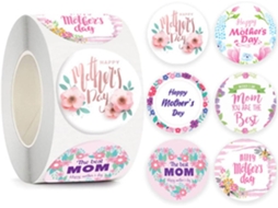 Adesivo decorativo "Feliz Dia das Mães", etiqueta para embalagens de doces e guloseimas, pacote com 500 unidades.