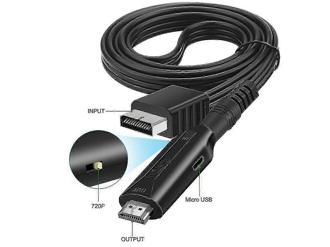 Adaptador Hdmi Para Console De Jogos Sony Ps1/ps2 Cabo De Conversão De Áudio E Vídeo Aquaforge