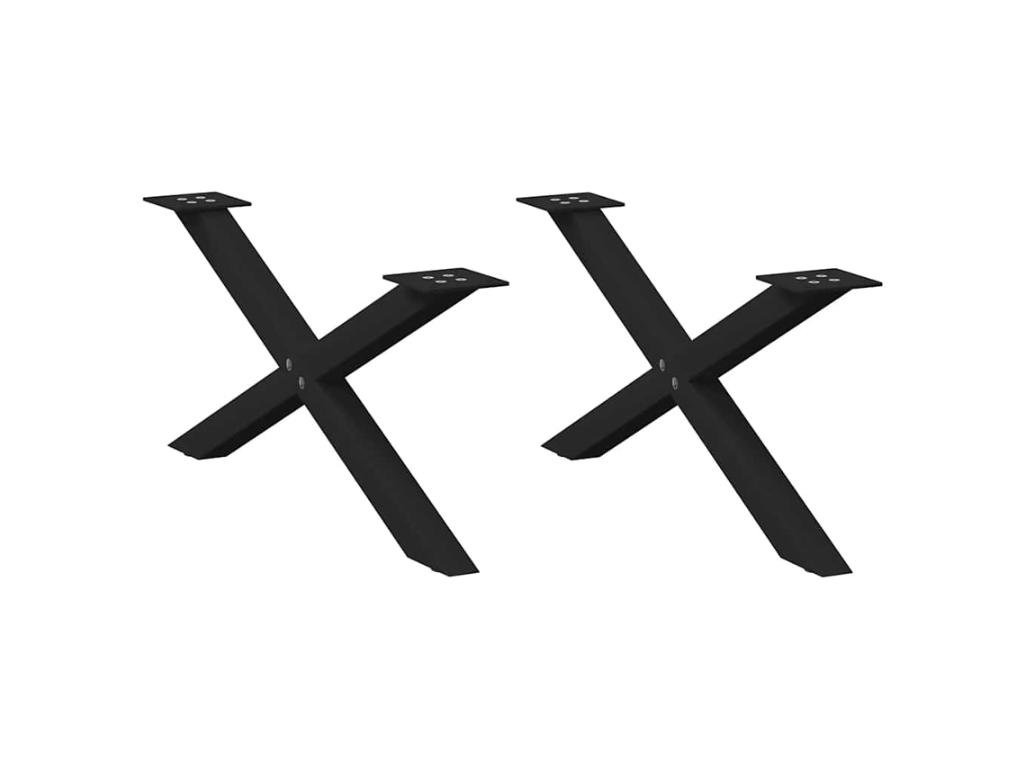 Vidaxl Pés Para Mesa De Centro Em Formato De X, 2 Peças, Preto, 70x(30-31) Cm, Aço
