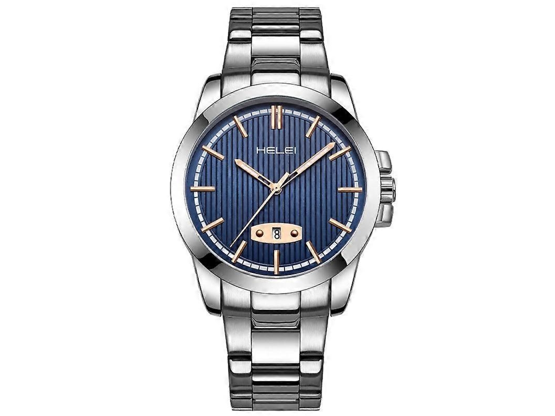 Relógio Masculino Helei H9026a-g À Prova D'água, Quartzo, Aço Inoxidável, Calendário, Mostrador Automático.