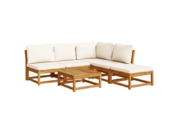 Maison Exclusive - 6 Pcs Conjunto Lounge Jardim C/almofadões Madeira Maciça Acácia
