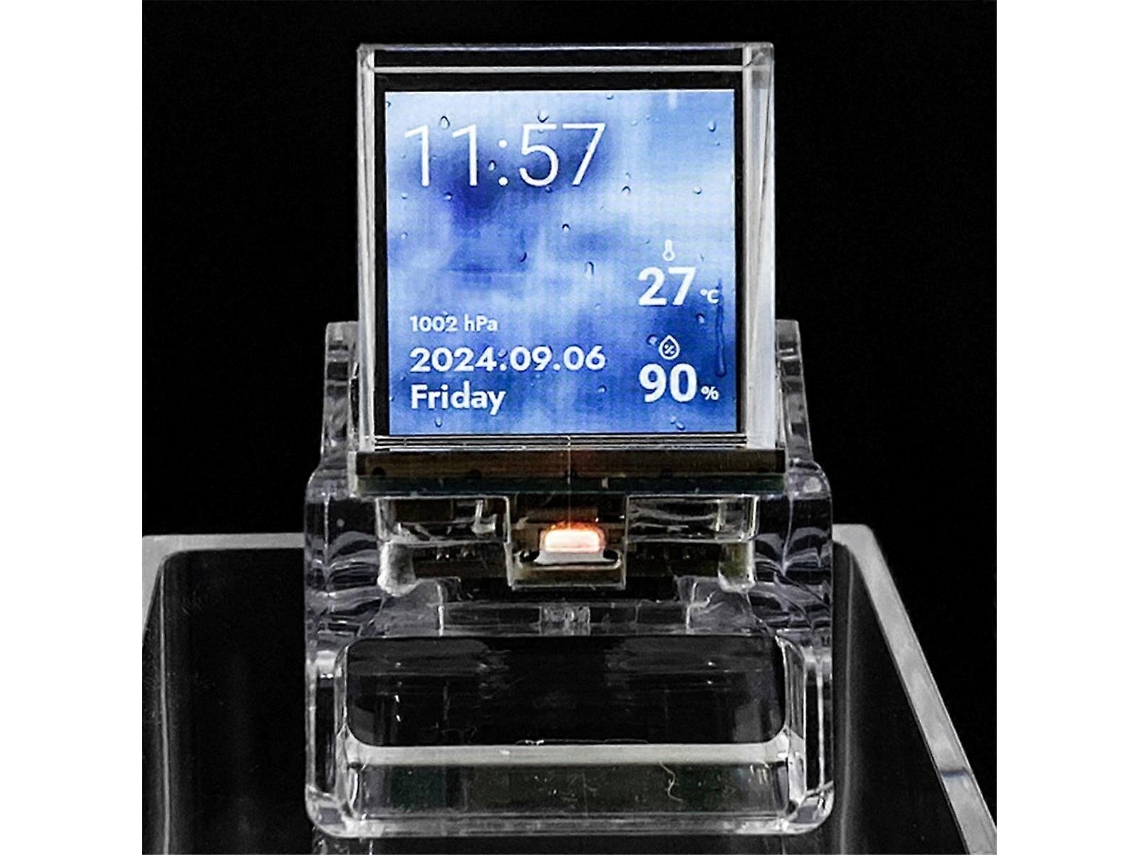 Projeção Semitransparente De 1,33 Polegadas Tv Wifi Temperatura Umidade Clima Esp32 S3 Aida64 Sub Display Display Holográfico B Brilvibera