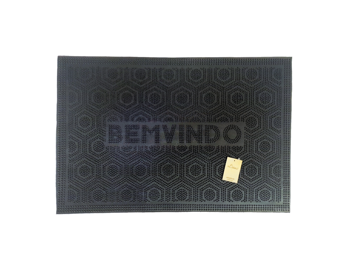 Tapete MYDEKOR Porta Aborrachado Preto (59x39)