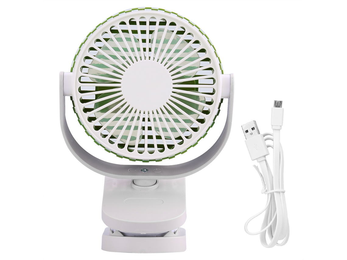 Laxiscreed Ventilador Portátil De Clipe Usb Recarregável Para Carrinho De Bebé, Ajustável E Em Verde