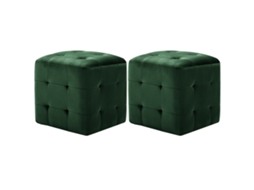 Vidaxl Pufe 2 Pcs 30x30x30 Cm Veludo Verde